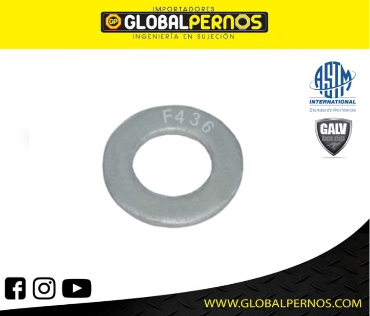Rodela Plana Estructural ASTM F436  GALV-CAL