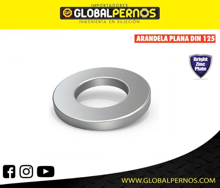 Rodela Plana MM DIN 125 Galvanizada Tipo Europea