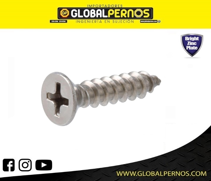 Tornillo Autorr C/Avellanado Cromado