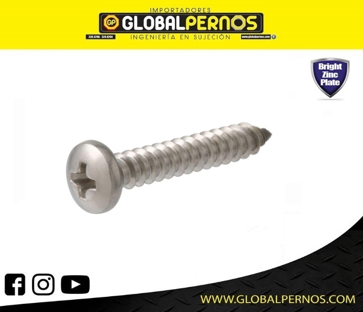 Tornillo Autorr C/Cilíndrica Cromado