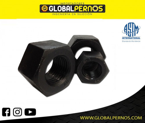 Tuerca Hex 2H ASTM A194 Negra